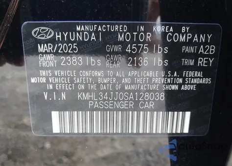 2025 Hyundai Sonata Hybrid Sel from USA, damaged, VIN KMHL34JJ0SA128038